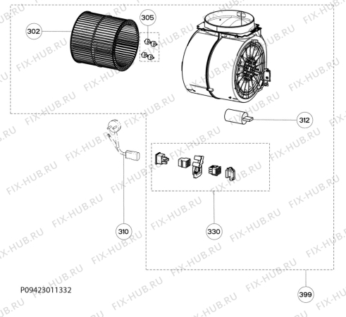 Взрыв-схема вытяжки Aeg X76263MK10 - Схема узла Motor